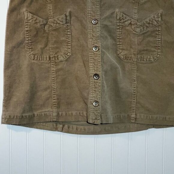 Signature Studio Mini Corduroy Skirt Womens 16 Tan Button Front Short Y2K 90’s - Picture 4 of 8